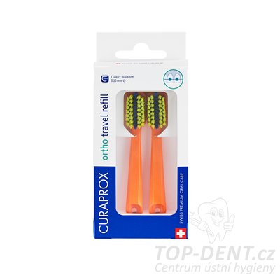 Curaprox Travel set ORTHO, náhradní hlavice, 2 ks