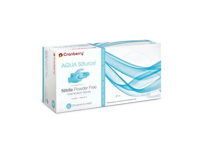 Nitrilové rukavice Cranberry - Aqua, extra jemné, lanolin + vitamín E, 200 ks