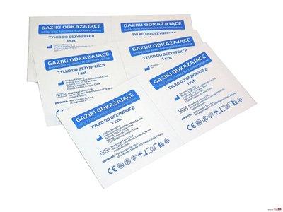 Sterilní dezinfekční gázový čtverec/tampon s alkoholem, 100ks