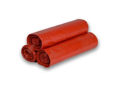 Pytel LDPE 120L, 70x110cm, T80, 15KS/role, červený
