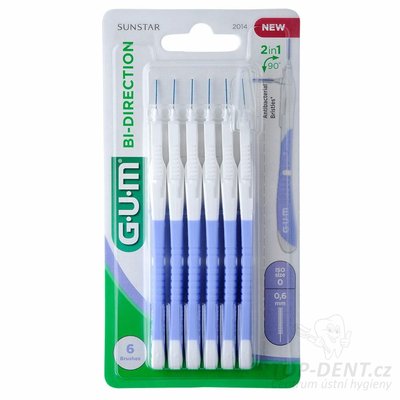 GUM Bi-direction mezizubní kartáčky ISO 0 (0,6 mm), 6ks