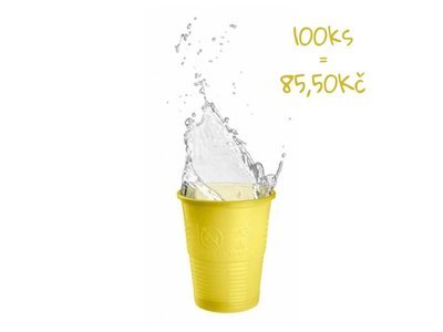 TOP CUPS výplachové kelímky, 180ml, 1500 ks, žluté