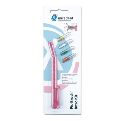 Pic Brush mezizubní kartáček držák + 4 ks růžový transparentní