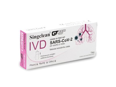 Antigenní výtěrový test SINGCLEAN na COVID-19 s koloidním zlatem - 1 ks