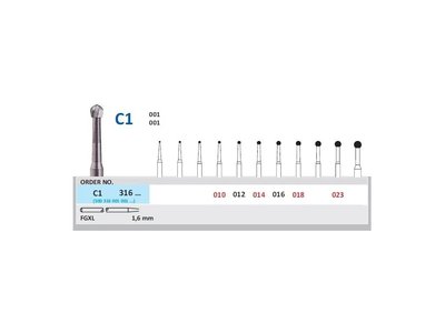 HORICO tvrdokovový vrtáček - kulička, C1316 (FGXL) - Parameter_0: Průměr 1,4mm (014)