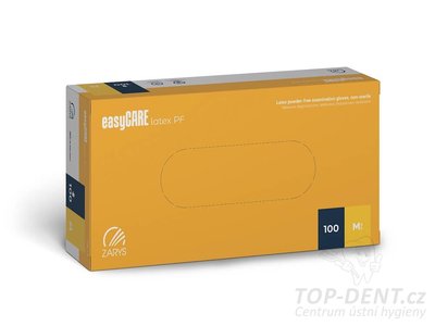 Zarys easyCARE vyšetřovací latexové rukavice M (7-8) bez pudru, 100ks
