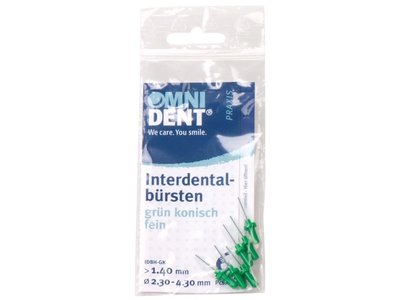 OMNI Mezizubní kartáčky do držáků IDBH, zelené kónické, jemné