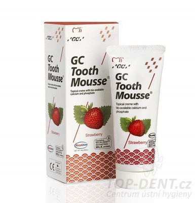 GC Mousse dentální krém s vápníkem Jahoda, 40g