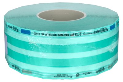 Rękaw foliowy do sterylizacji z fałdą 75mm x 100m