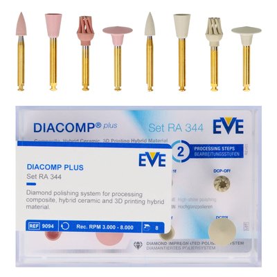 Gumki diamentowe Diacomp Plus 8 szt. EVE