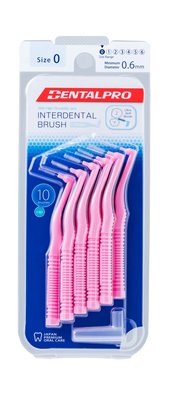 DentalPro L Shaped 0 mezizubní kartáček růžový 10 ks