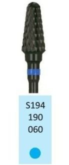 HORICO tvrdokovová fréza čierna - kónus zaoblený 6,0 mm