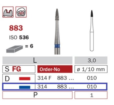 Diaswiss 883 modrá, 6ks/balení - 010 mm