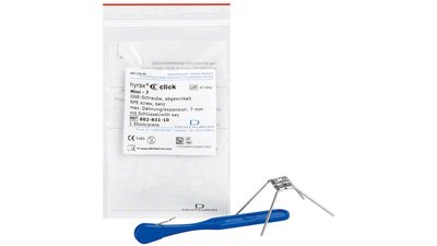 hyrax® click - Packung 10 Stück gerade mini, Schraubenkörper 9,8 mm