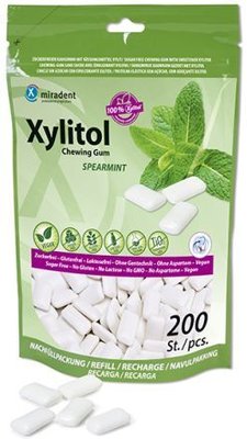 Miradent Xylitol - žvýkačky, 200ks spearmint