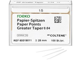 roeko Papier-Spitzen Greater Taper - Cellpackung 144 Stück Taper.04 ISO 020