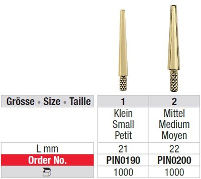 Edenta Lab Dowel Pins - 1000 ks