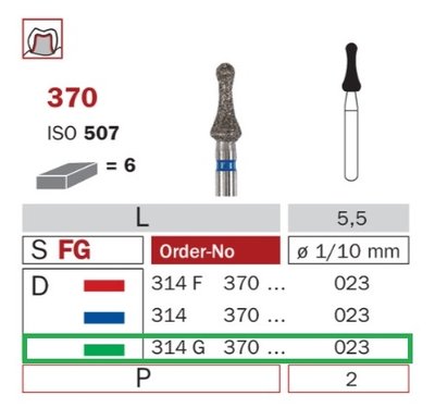 Diaswiss 370 zelená, 6ks/balení - 023 mm