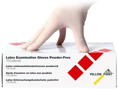 YELLOW POINT Rukavice latexové nepudrované S