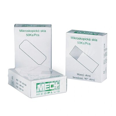 Sklíčka podložní 76 x 26 mm, 50 ks - Úhel 90°, s matným okrajem