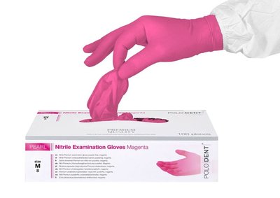 POLODENT nitrilové rukavice magenta - L