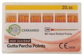 Guttaperčové čepy Cerkamed .06 s měřítkem ISO 50