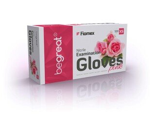 Rękawiczki XS nitryl Begreat różowe 100szt