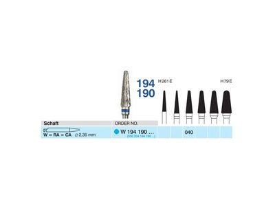 Tvrdokovová fréza - kónus zakulacený, W194190, průměr 4mm - DOPRODEJ