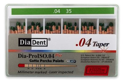 Guttaperčové čepy DiaDent 4% 035