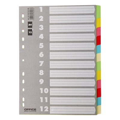 Przekładki kartonowe do segregatora 12 szt.