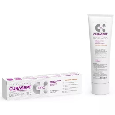Curasept Biosmalto Pro Sensitive Owocowy Mus do zębów na nadwrażliwość 50ml