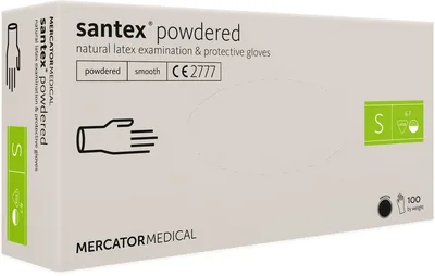 Vyšetřovací rukavice latexové santex S