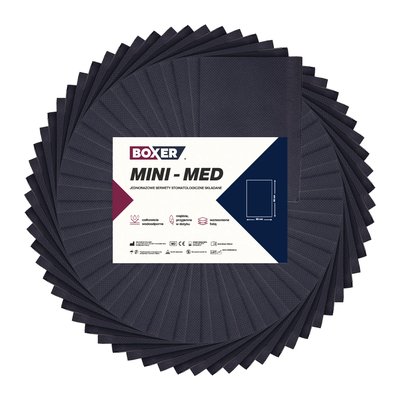Serwety cięte składane MINI-MED 400 szt. Boxer - Czarne