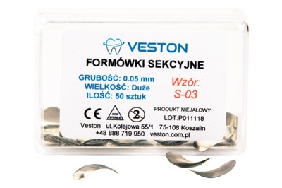 Formówki sekcyjne 0,05 mm Veston - małe