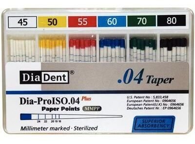 Papírové čepy DiaDent 4% 045-080