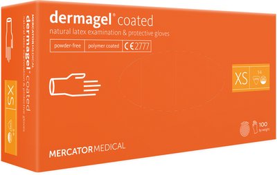 Vyšetřovací rukavice latexové dermagel XS