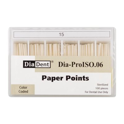 Papír.čepy DiaDent 015 kalibrované, kón. 6%