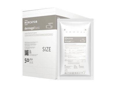 DERMAGEL BASIC - Operační nepudrované latexové rukavice, sterilní