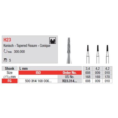 Tvrdokovový vrtáček FG H23.010 (5ks/bal)