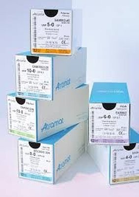 Nici Atramat Nylon 6/0 45cm igła 3/8 koła 16mm trójkątna odwrotnie tnąca CE16 12szt/op niewchłanialne poliamidowe czarne