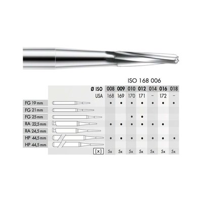 Tvrdokovový vrtáček kónický plochý PM 016 5ks