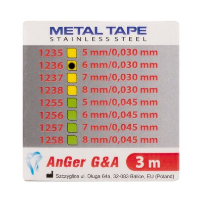 Taśma metalowa gładka na rolce 3 m kartonik