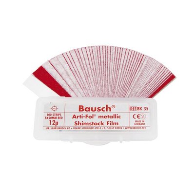 Artikulační fólie 1-str.červená BK35 8mm/100ks 12µ