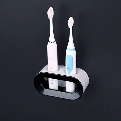 Nástěnný držák na elektrické kartáčky, 1 ks (bílá+černá)