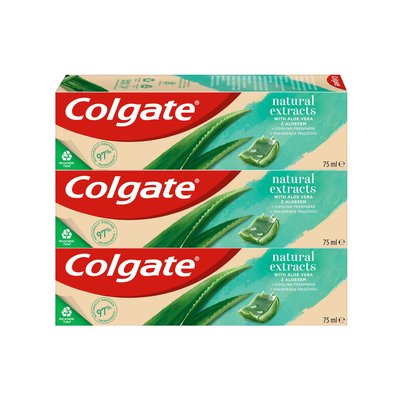 Colgate Natural Extracts Aloe Vera zubní pasta 3×75 ml