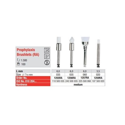 Leštící kartáček Prophylaxe RA bílý 1255 10 ks