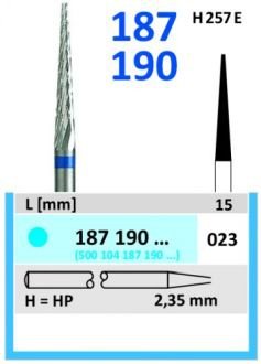 HORICO tvrdokovová fréza - kónus 2,3 mm