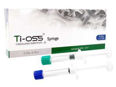 Ti-oss® Syringe bovinní granulát 0.5g / 1.2cc(ml), objem 1.5 cm3, velikost zrna 1.2-1.7mm S05-0512