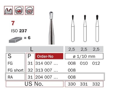 Diaswiss RA 7, 6ks/balení - 008 mm