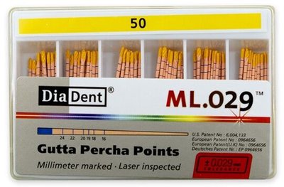 Guttaperčové čepy DiaDent 2% 050